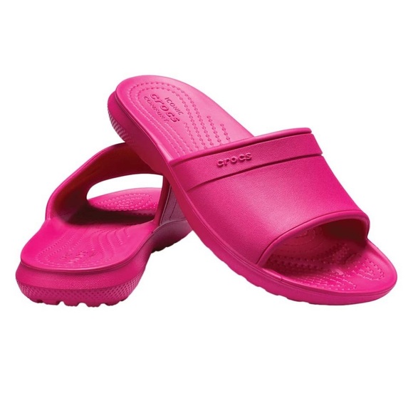 Crocs Classic Pink Slides - Picture 3 of 3